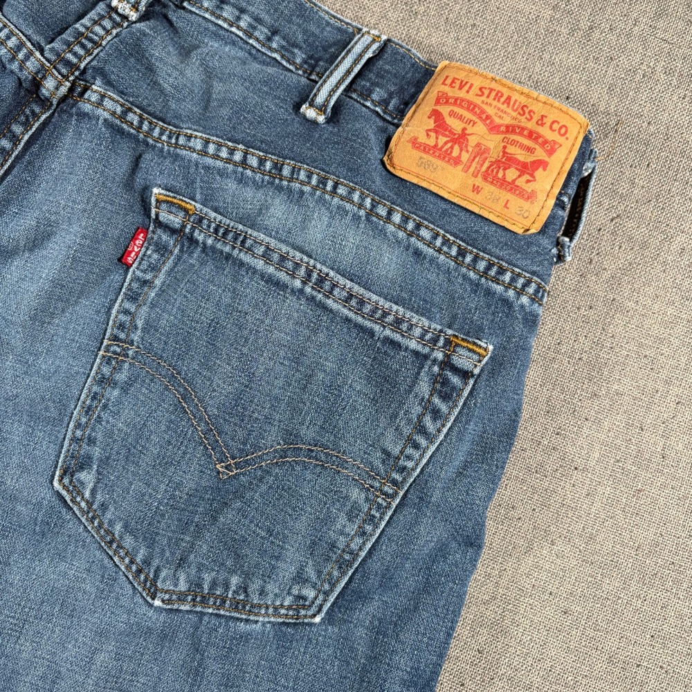 Levi's 559 Relaxed Straight Jeans Mens 38x30 Blue Medium Wash Denim Cotton